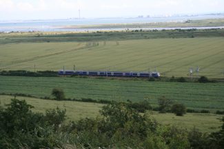C2C from castle View from Hadleigh Castle looking towards the Marshes and Two Tree Island.