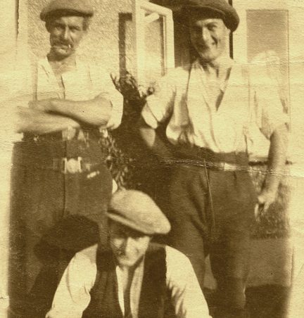 Herbert Angelo Chalk (left) and his sons Herbert John (called Jim) and Ben (foreground) at 'Woodlands', New Road, Hadleigh. Herbert Angelo Chalk (left) and his sons Herbert John (called Jim) and Ben (foreground) at 'Woodlands', New Road, Hadleigh. | Gill and Colin Blackall