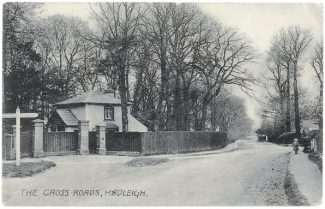 The Gate Lodge stood facing the Four Wanz or Hadleigh Cross. This postcard is stamped 1908 | Author's Collection