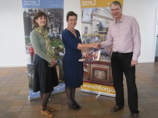 Terry Barclay thanks Kate Brown of the HLF for giving AGES AHA the opportunity to submit the bid (Taken at Hadleigh Old Fire Station) | Lynda Manning