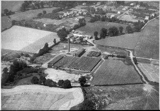 The pond can be seen towards the bottom left hand corner of this photo taken before the brickfields went out of use | from Hadleigh An Essex Village, by Marion Hancock & Sandra Harvey