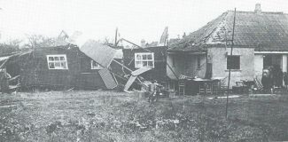 A Photograph of the Damage to the St Barnabas Mission Hall from Rev Ambrose | From Hadleigh An Essex Village by Hancock and Harvey