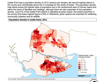 Lowest proportion of green space in Essex Low level of green space | © Crown Copyright