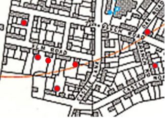 Elm Road Hadleigh Area Wells Found by AGES AHA (in red)