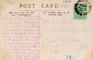 Maud's postcard to Mr White of Fulham | H&TCA