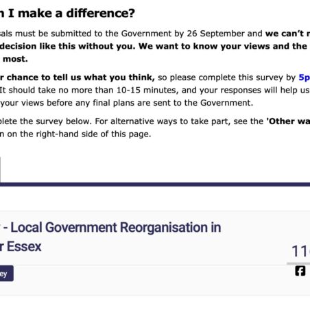 Say what you think, before 5pm Sunday 20th July Castle Point, what it means to you